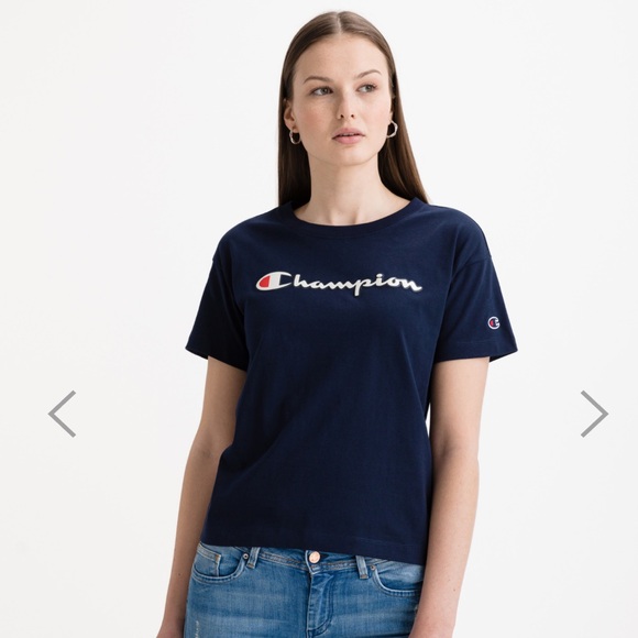 Navy blue Champion logo t-shirt‎ size small - Picture 1 of 10